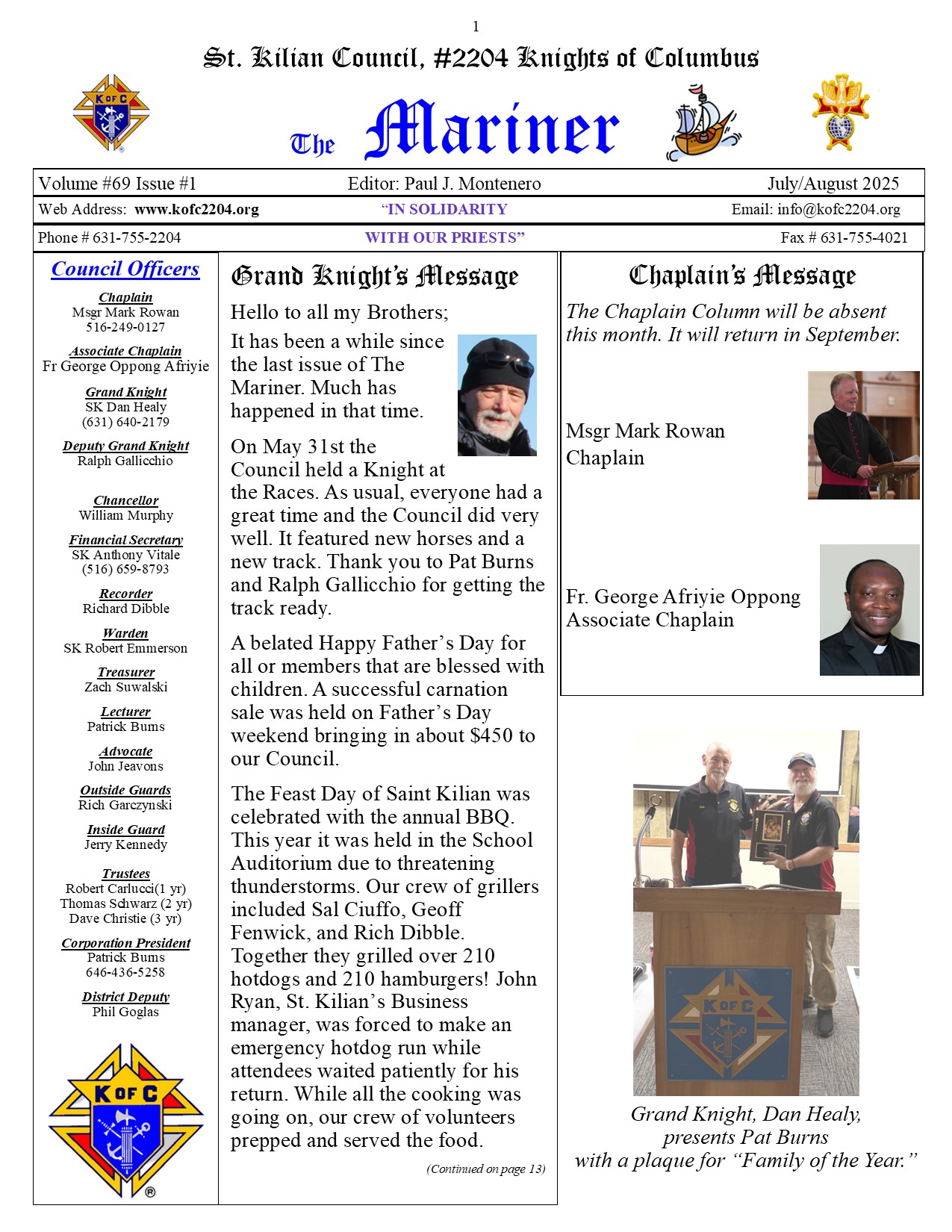 Current issue of the Mariner for Council #2204